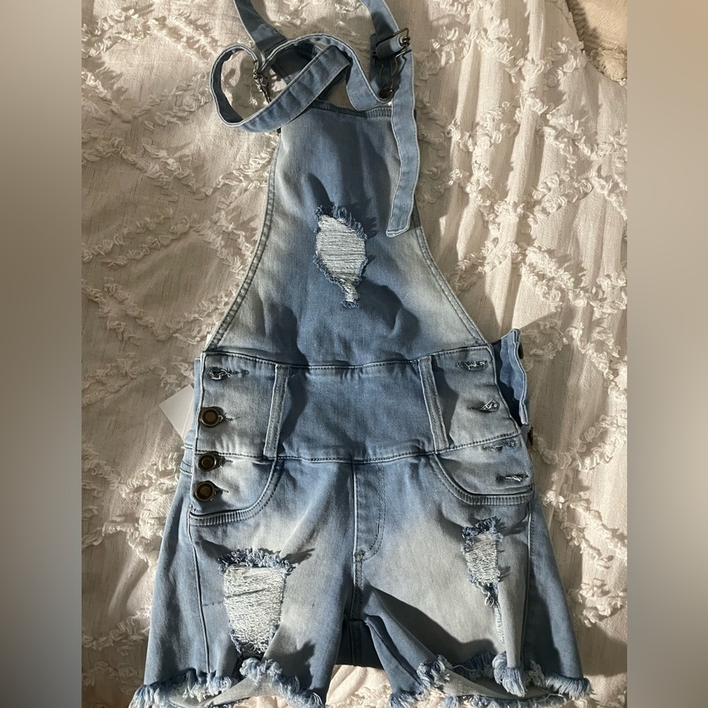 denim shirt overalls